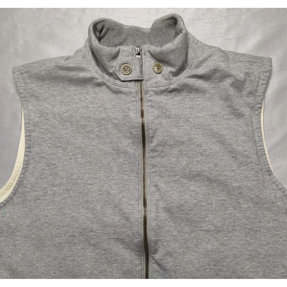 BANANA REPUBLIC Men XL Cotton Nylon Flex Lined Insulated Gray‎ Vest Jacket